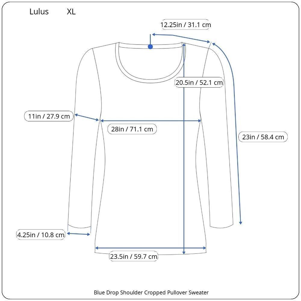 LULU'S Favorite Trend Washed Blue Cropped Pullover Sweatshirt XL - Picture 16 of 16